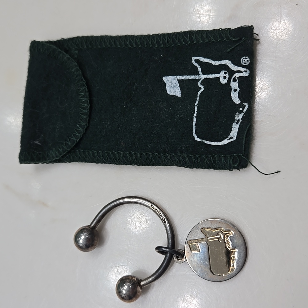 Collectible Augusta MASTERS 14K & Sterling Silver LOGO  Golf Sterling Keychain